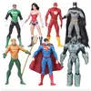 Супергерои Лига справедливости Бэтмен, Чудо женщина, Супермен, Зеленый Фонарь, Киборг, Аквамен, Флэш игровые фигурки 6шт ПВХ 19см