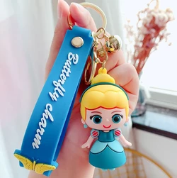 Мультяшный брелок Disney Alice Frozen Алиса Холодное сердце силиконовый брелок держатель для ключей
