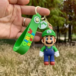 Супер Марио Луиджи Super Mario Luigi детский брелок на рюкзак, ключи зелёная шляпа