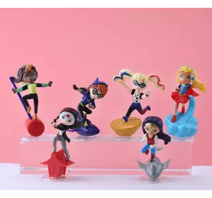 Девушки супергерои DC Super Hero Girls мини пластиковые фигурки 6шт/набор 9см
