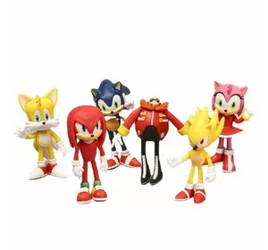 Супер Соник и его друзья Super Sonic набор фигурок 6 шт