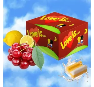 Love is Лове ис Любовь это упаковка жевательной резинки Вишня-лимон 420г жевательная жвачка блок 100 шт