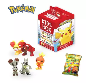 Покемоны Pokemon Свитбокс Sweetbox Kidsbox Кидсбокс с коллекционнай фигуркой и жевательным мармеладом
