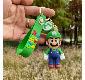 Супер Марио Луиджи Super Mario Luigi детский брелок на рюкзак, ключи зелёная шляпа