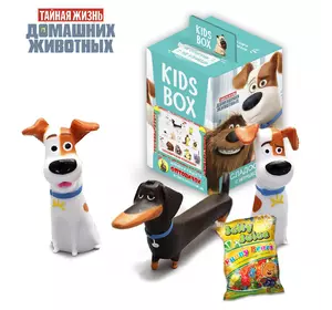 Тайная жизнь домашних животных The Secret Life of Pets Свитбокс Кидсбокс с двумя игрушками и мармеладом Kids Box Sweet Box