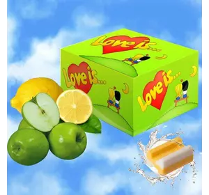 Love is Лове из упаковка жевательной резинки Яблоко-лимон жевательная резинка 420г  жевательная жвачка блок 100 шт